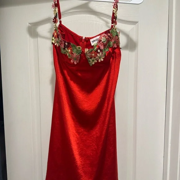 PRINCESS POLLY RED KENZIE MINI DRESS RED - Picture 5 of 7